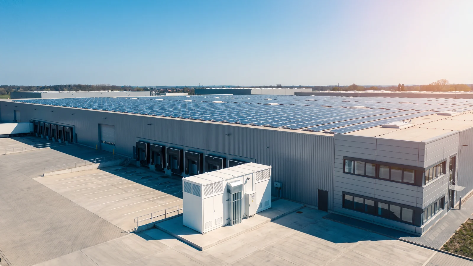 FoxESS T-MAX 215 kWh — Przemysłowy magazyn energii przy centrum logistycznym