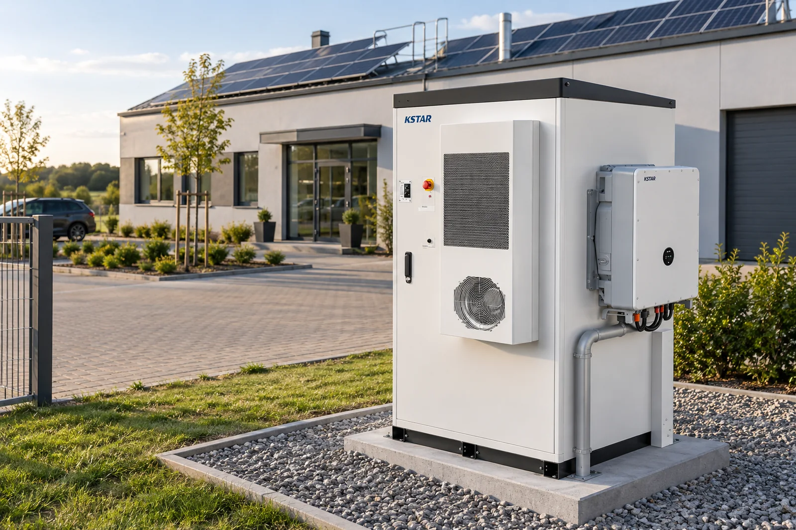 KSTAR BluePulse 100 — Własna energia dla firmy — magazyn przy zakładzie z PV