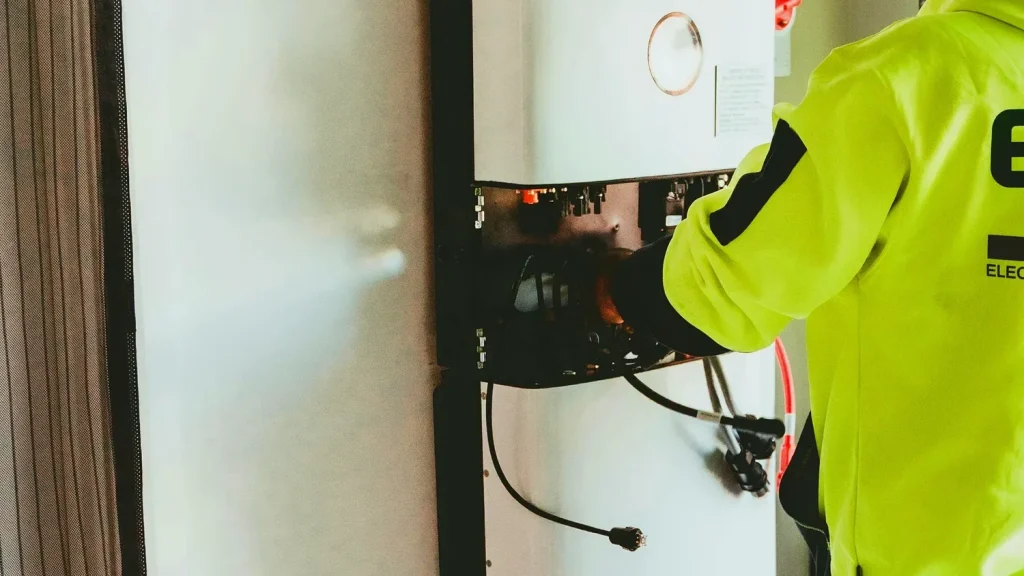 Technik serwisujący domowy magazyn energii - diagnostyka baterii i falownika
