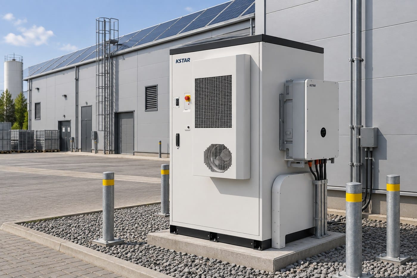 Magazyn energii KSTAR BluePulse 197 zasilający zakład produkcyjny